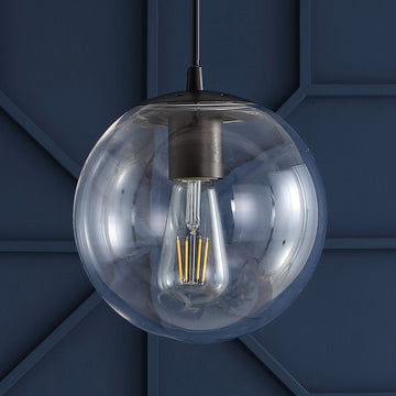 Bleecker 7.75" Metal/Glass Globe LED Pendant